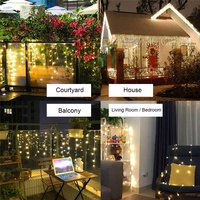 Sopel światła Led odkryty ciąg wróżka wodospad kurtyna lampa 4M AC220V Cortinas De Luces Luz dekoracji Party boże narodzenie światła 3